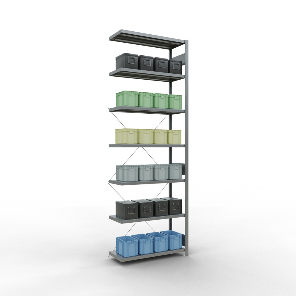 Produktabbildung Nr. 3: Rayonnage à tablettes SCHULTE, système à emboîter, travée auxiliaire, charge par tablette 330 kg, galvanisé, HxlxP 3000 x 1000 x 400 mm