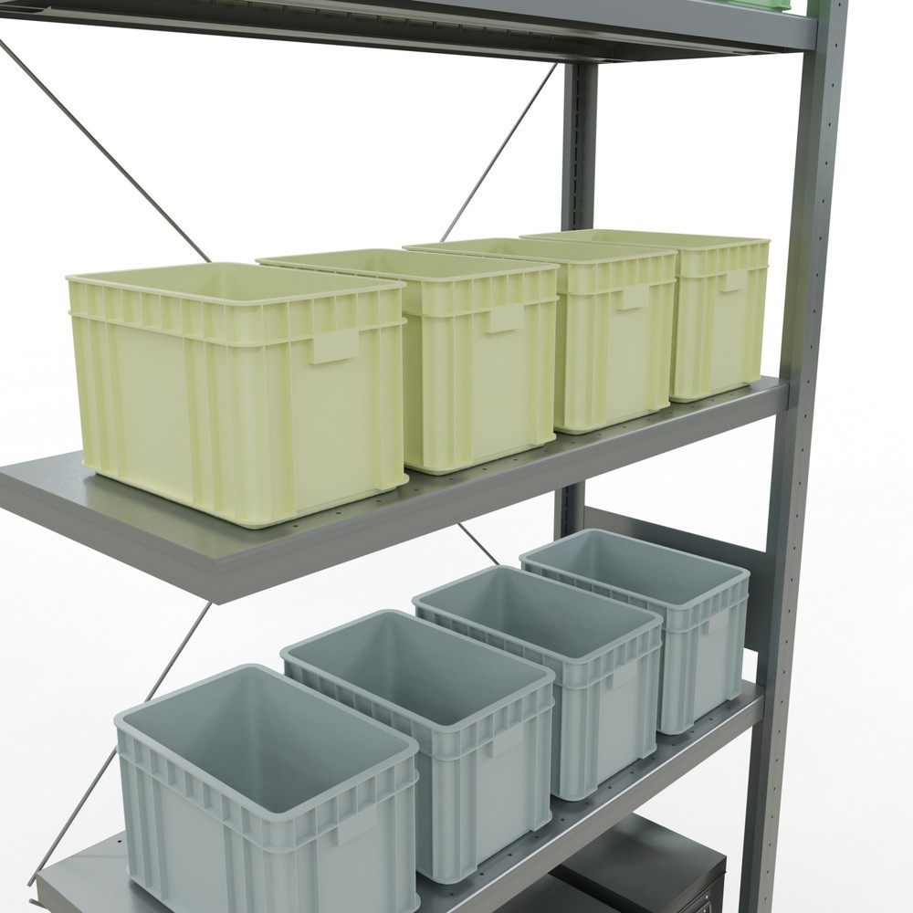 Produktabbildung Nr. 4: Rayonnage à tablettes SCHULTE, système à emboîter, travée auxiliaire, charge par tablette 330 kg, galvanisé, HxlxP 3000 x 1000 x 400 mm
