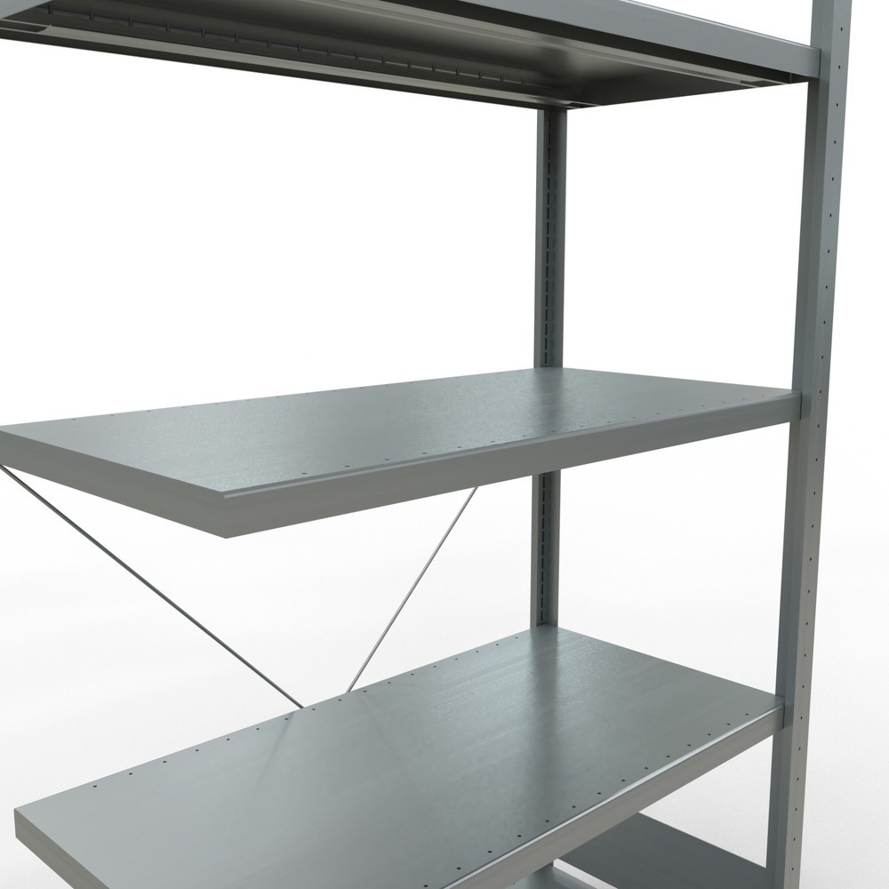 Produktabbildung Nr. 5: Rayonnage à tablettes SCHULTE, montage par enfichage, travée auxiliaire, charge par tablette 330 kg, galvanisé, HxlxP 2000 x 1000 x 500 mm