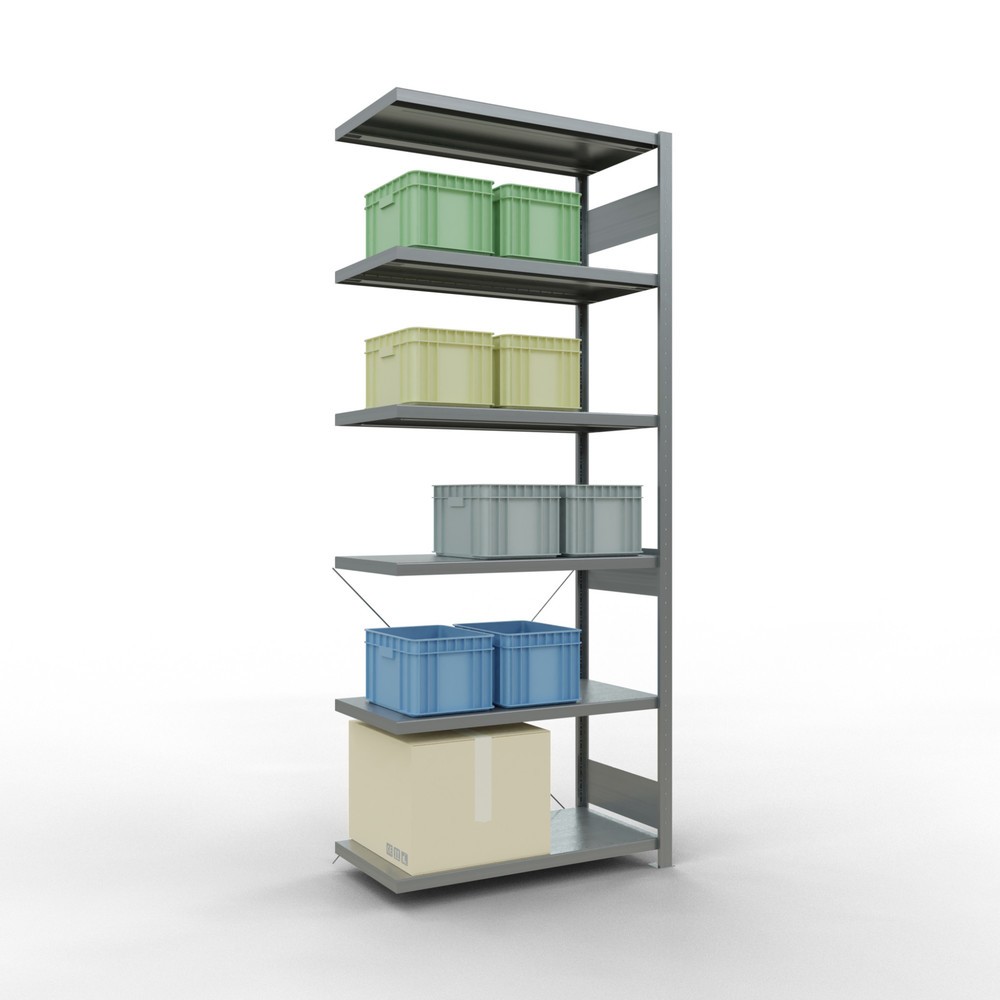 Produktabbildung Nr. 3: Rayonnage à tablettes SCHULTE, système à emboîter, travée auxiliaire, charge par tablette 330 kg, galvanisé, H x l x P 2 500 x 1 000 x 500 mm