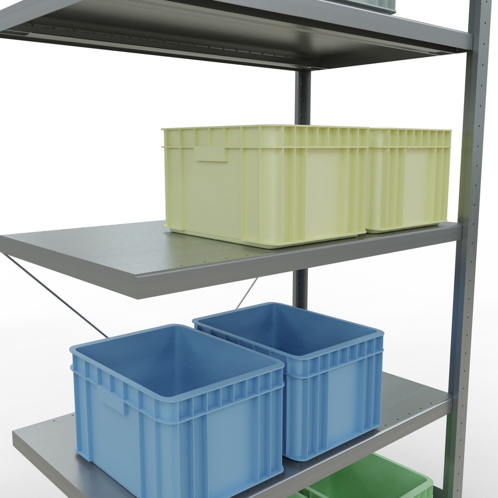 Produktabbildung Nr. 4: Rayonnage à tablettes SCHULTE, montage par enfichage, travée auxiliaire, charge par tablette 330 kg, galvanisé, HxlxP 2000 x 1000 x 600 mm