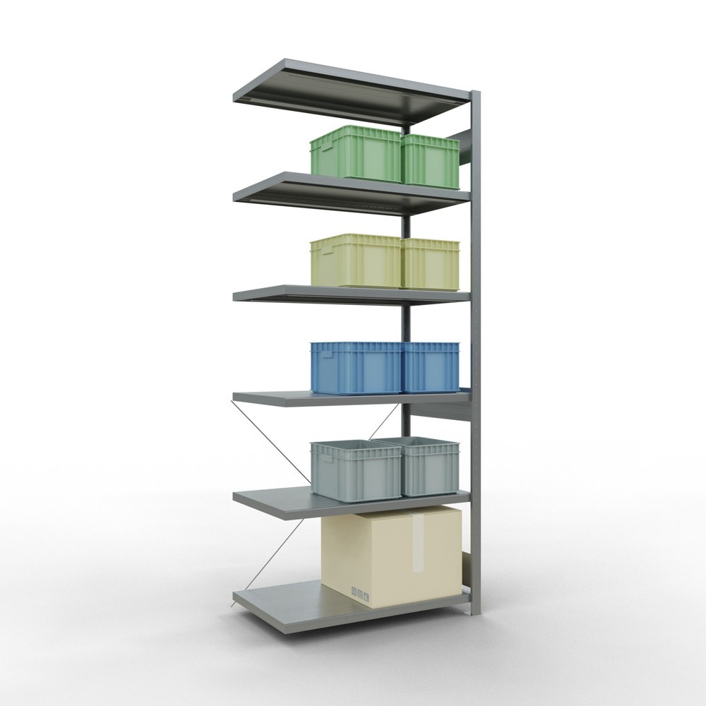 Produktabbildung Nr. 3: Rayonnage à tablettes SCHULTE, système à emboîter, travée auxiliaire, charge par tablette 330 kg, galvanisé, H x l x P 2 500 x 1 000 x 600 mm