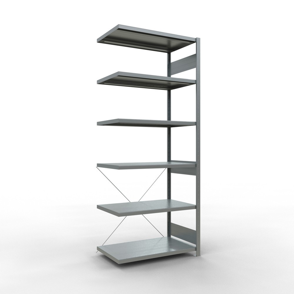 Produktabbildung Nr. 1: Rayonnage à tablettes SCHULTE, système à emboîter, travée auxiliaire, charge par tablette 330 kg, galvanisé, H x l x P 2 500 x 1 000 x 600 mm