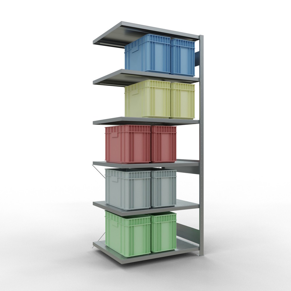 Produktabbildung Nr. 3: Rayonnage à tablettes SCHULTE, montage par enfichage, travée auxiliaire, charge par tablette 330 kg, galvanisé, HxlxP 2500 x 1000 x 800 mm