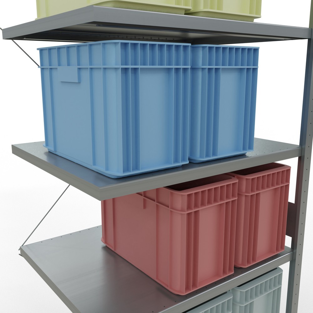 Produktabbildung Nr. 4: Rayonnage à tablettes SCHULTE, système à emboîter, travée auxiliaire, charge par tablette 330 kg, galvanisé, HxlxP 3000 x 1000 x 800 mm