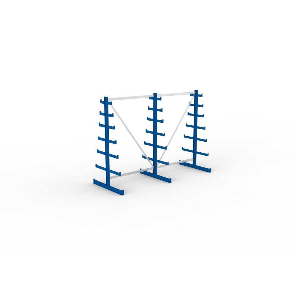 Produktabbildung Nr. 2: Kit complet de rayonnage cantilever META, double accès, capacité de charge par bras 150 kg, H x l x P 2 000 x 2 755 x 1 090 mm, 3 montants