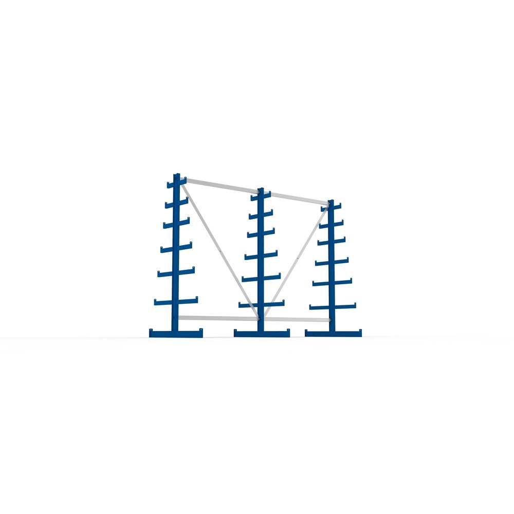 Produktabbildung Nr. 3: Kit complet de rayonnage cantilever META, double accès, capacité de charge par bras 150 kg, H x l x P 2 000 x 2 755 x 1 090 mm, 3 montants
