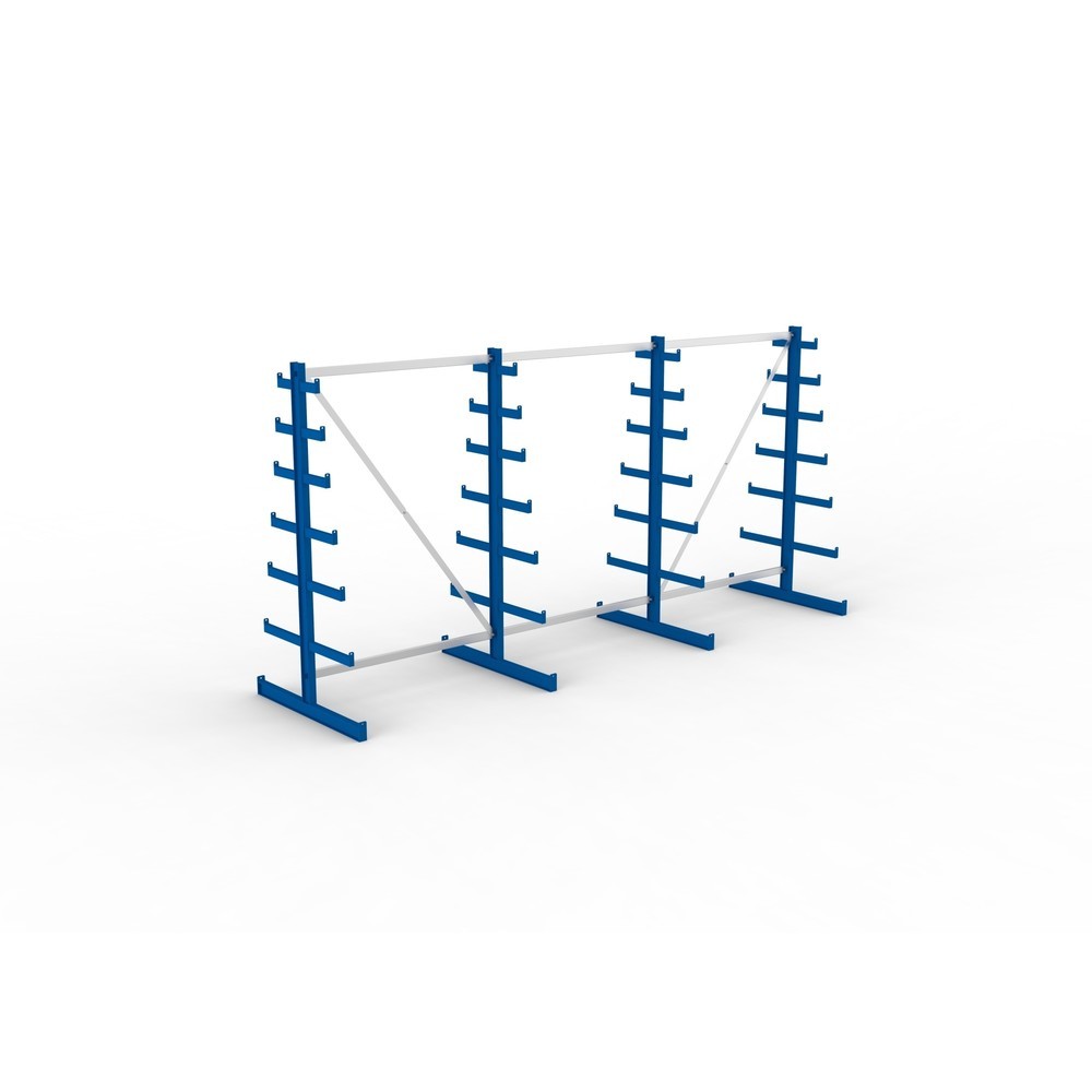 Produktabbildung Nr. 2: Kit complet de rayonnage cantilever META, double accès, capacité de charge par bras 150 kg, H x l x P 2 000 x 4 105 x 1 090 mm, 4 montants