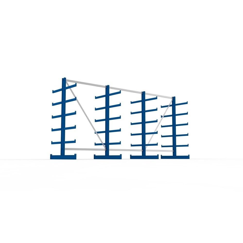 Produktabbildung Nr. 5: Kit complet de rayonnage cantilever META, double accès, capacité de charge par bras 200 kg, H x l x P 2 000 x 4 105 x 1 150 mm, 4 montants