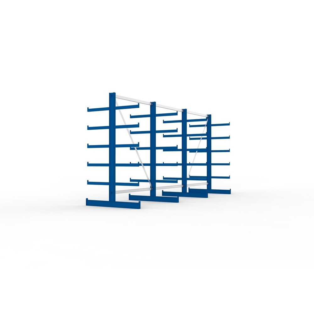 Produktabbildung Nr. 7: Kit complet de rayonnage cantilever META, double accès, capacité de charge par bras 200 kg, H x l x P 2 000 x 4 105 x 1 150 mm, 4 montants