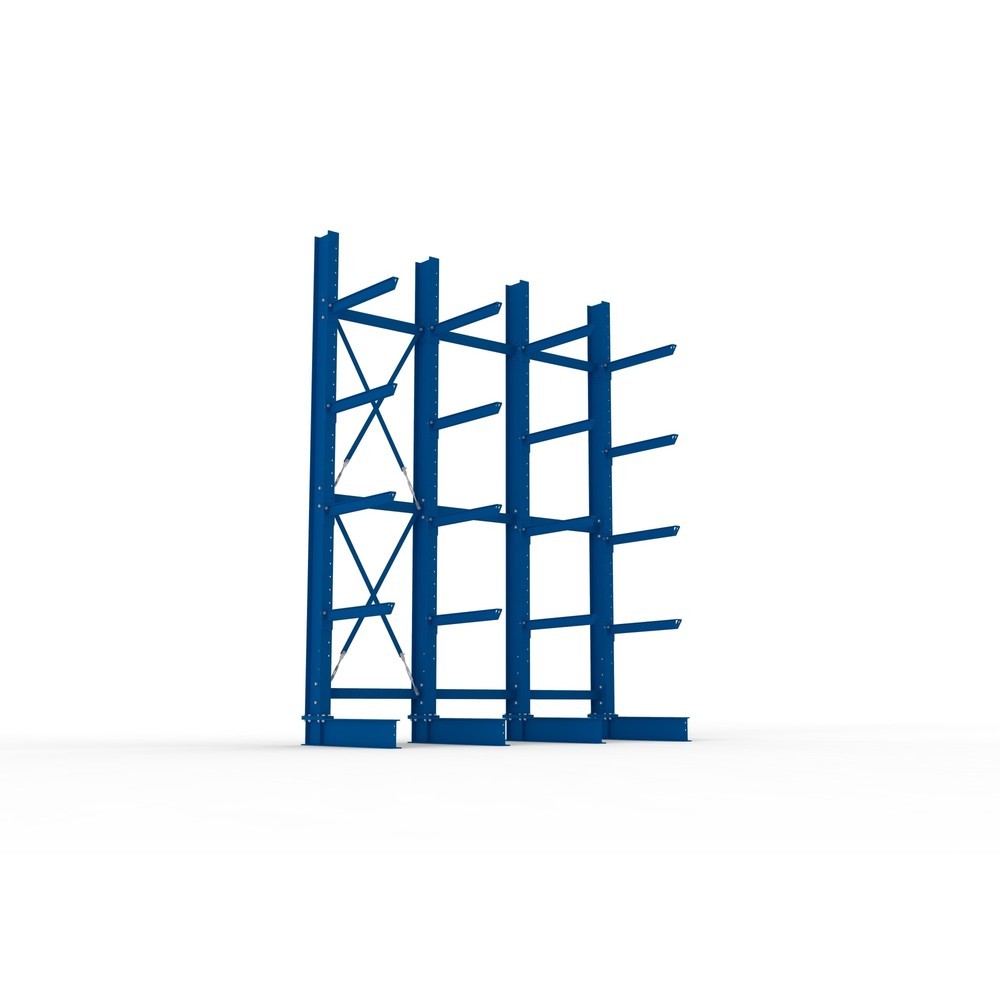 Produktabbildung Nr. 3: Kit complet de rayonnage cantilever pour charges lourdes META, unilatéral, capacité de charge par bras 630 kg, H x l x P 4 000 x 3 100 x 1 155 mm, 4 montants