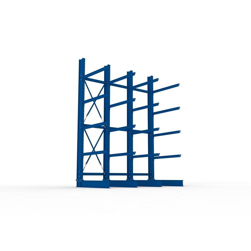 Produktabbildung Nr. 3: Kit complet de rayonnage cantilever pour charges lourdes META, unilatéral, capacité de charge par bras 400 kg, H x l x P 4 000 x 3 100 x 1 605 mm, 4 montants