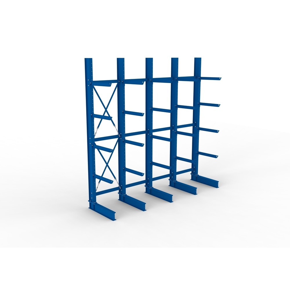 Produktabbildung Nr. 2: Kit complet de rayonnage cantilever pour charges lourdes META, unilatéral, capacité de charge par bras 630 kg, H x l x P 4 000 x 4 100 x 1 155 mm, 5 montants