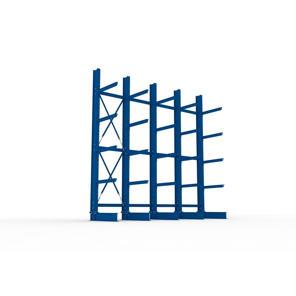 Produktabbildung Nr. 3: Kit complet de rayonnage cantilever pour charges lourdes META, unilatéral, capacité de charge par bras 630 kg, H x l x P 4 000 x 4 100 x 1 155 mm, 5 montants