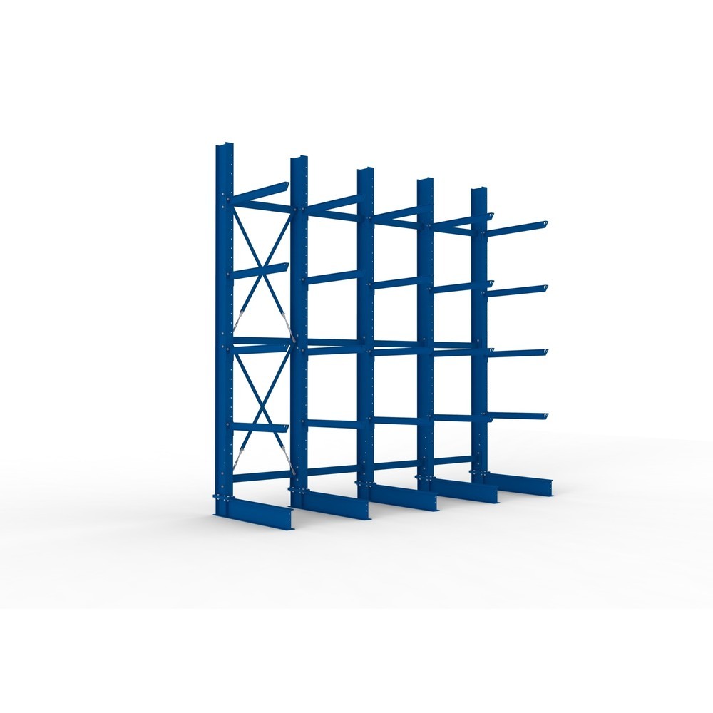 Produktabbildung Nr. 1: Kit complet de rayonnage cantilever pour charges lourdes META, unilatéral, capacité de charge par bras 505 kg, H x l x P 4 000 x 4 100 x 1 355 mm, 5 montants