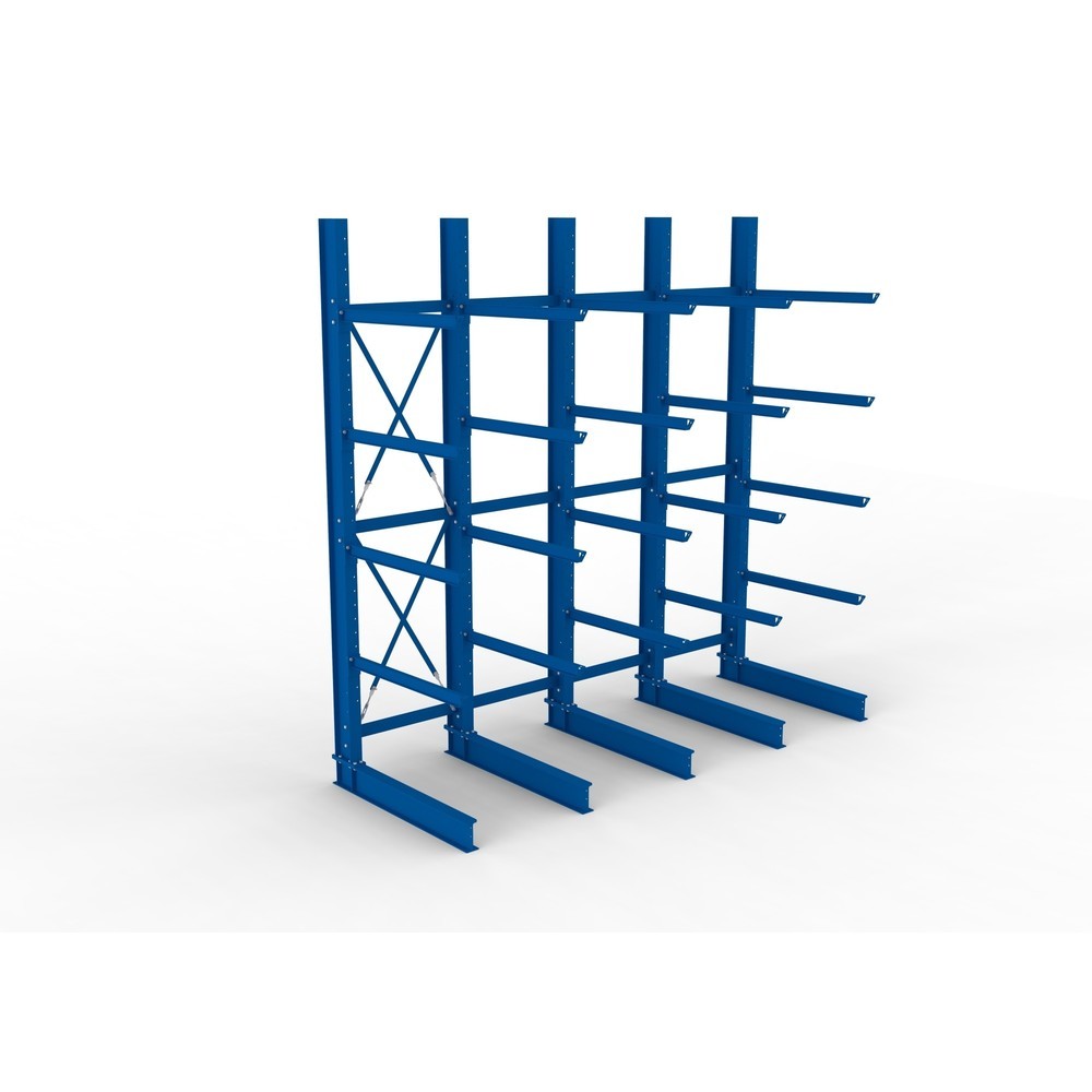 Produktabbildung Nr. 2: Kit complet de rayonnage cantilever pour charges lourdes META, unilatéral, capacité de charge par bras 400 kg, H x l x P 4 000 x 4 100 x 1 605 mm, 5 montants