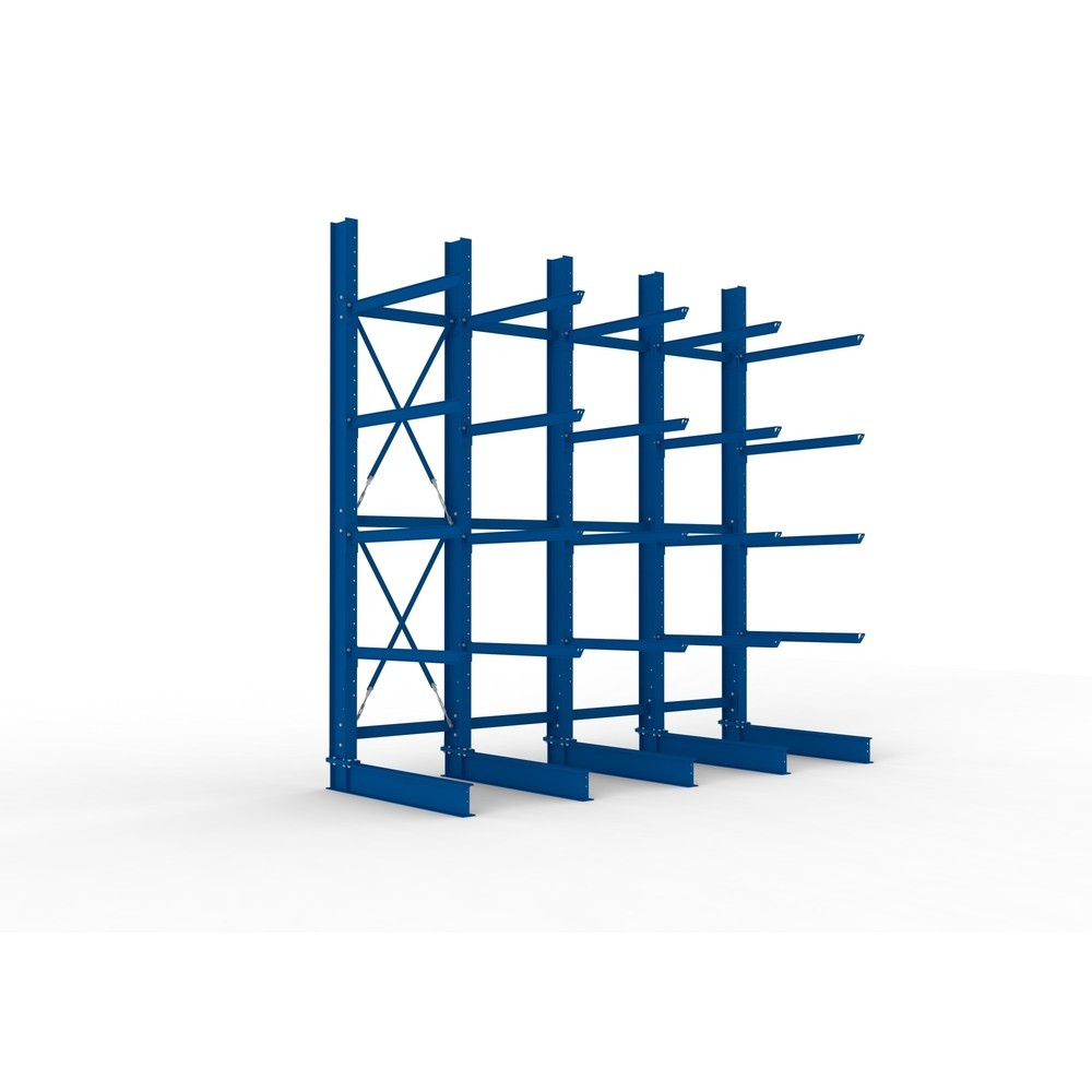 Produktabbildung Nr. 1: Kit complet de rayonnage cantilever pour charges lourdes META, unilatéral, capacité de charge par bras 400 kg, H x l x P 4 000 x 4 100 x 1 605 mm, 5 montants