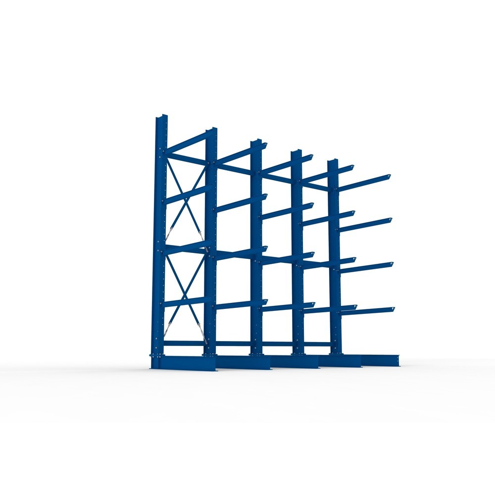 Produktabbildung Nr. 3: Kit complet de rayonnage cantilever pour charges lourdes META, unilatéral, capacité de charge par bras 400 kg, H x l x P 4 000 x 4 100 x 1 605 mm, 5 montants