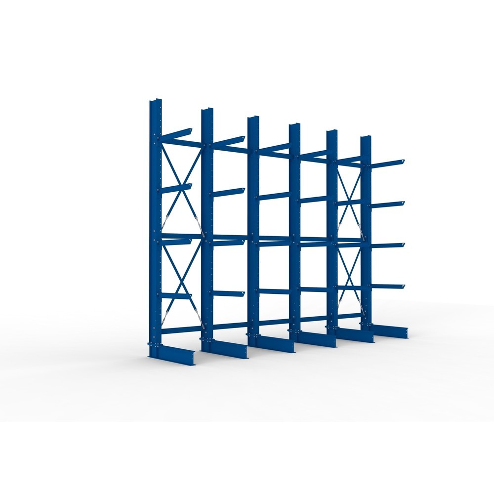 Produktabbildung Nr. 1: Kit complet de rayonnage cantilever pour charges lourdes META, unilatéral, capacité de charge par bras 630 kg, H x l x P 4 000 x 5 100 x 1 155 mm, 6 montants