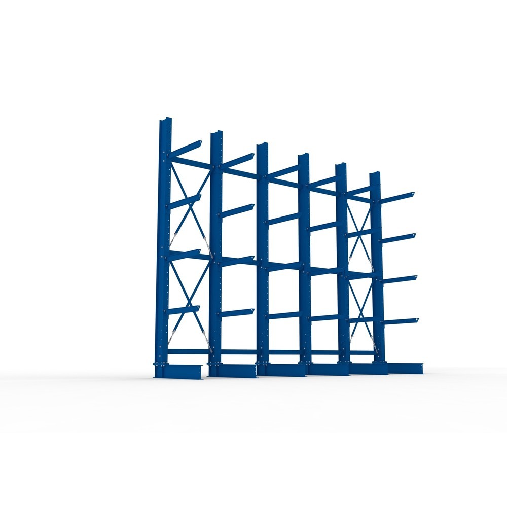 Produktabbildung Nr. 3: Kit complet de rayonnage cantilever pour charges lourdes META, unilatéral, capacité de charge par bras 630 kg, H x l x P 4 000 x 5 100 x 1 155 mm, 6 montants
