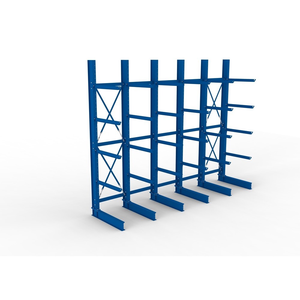 Produktabbildung Nr. 2: Kit complet de rayonnage cantilever pour charges lourdes META, unilatéral, capacité de charge par bras 505 kg, H x l x P 4 000 x 5 100 x 1 355 mm, 6 montants