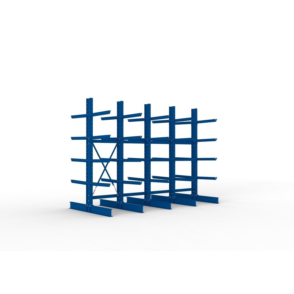 Produktabbildung Nr. 1: Kit complet de rayonnage cantilever pour charges lourdes META, double accès, capacité de charge par bras 630 kg, H x l x P 3 000 x 4 090 x 2 000 mm, 5 montants