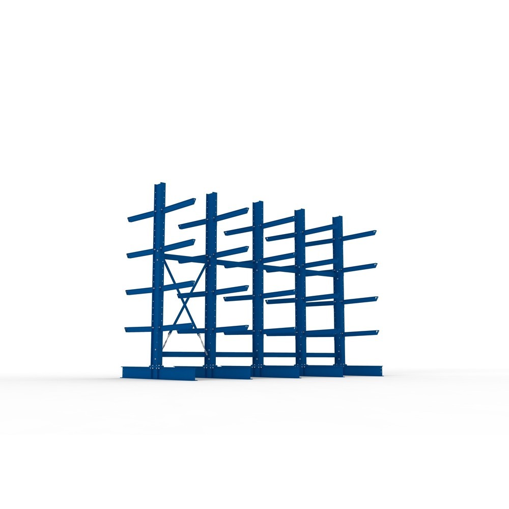 Produktabbildung Nr. 3: Kit complet de rayonnage cantilever pour charges lourdes META, double accès, capacité de charge par bras 630 kg, H x l x P 3 000 x 4 090 x 2 000 mm, 5 montants