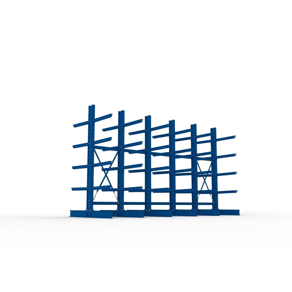 Produktabbildung Nr. 3: Kit complet de rayonnage cantilever pour charges lourdes META, double accès, capacité de charge par bras 630 kg, H x l x P 3 000 x 5 090 x 2 000 mm, 6 montants
