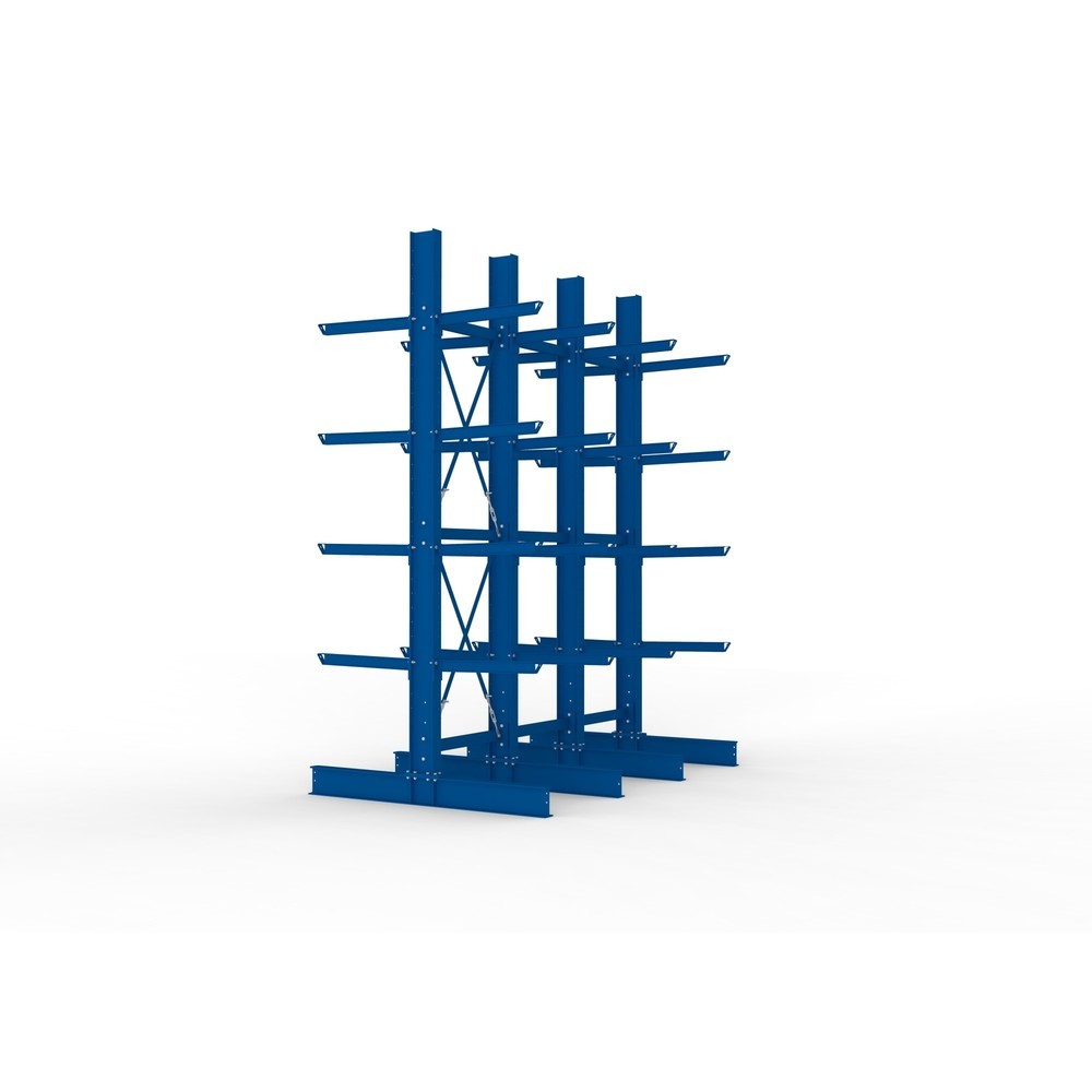 Produktabbildung Nr. 4: Kit complet de rayonnage cantilever pour charges lourdes META, double accès, capacité de charge par bras 630 kg, H x l x P 4 000 x 3 100 x 2 020 mm, 4 montants