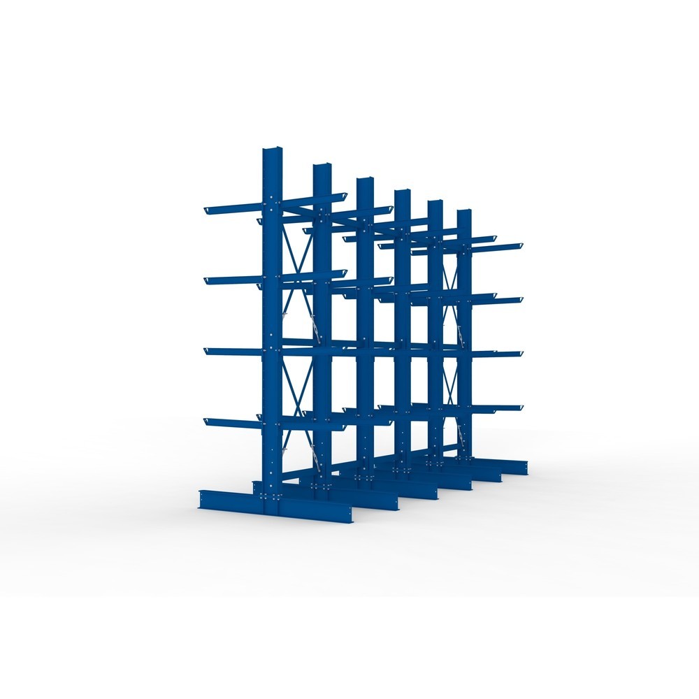 Produktabbildung Nr. 4: Kit complet de rayonnage cantilever pour charges lourdes META, double accès, capacité de charge par bras 630 kg, H x l x P 4 000 x 5 100 x 2 020 mm, 6 montants