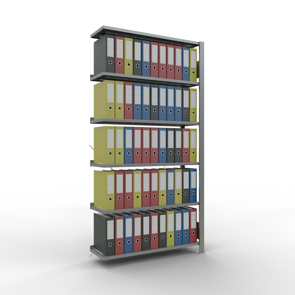 Produktabbildung Nr. 2: Rayonnage de bureau SCHULTE travée auxiliaire, utilisable d’un seul côté, avec barres de butée, CT 85 kg, HxlxP 2 000 x 1 000 x 300 mm