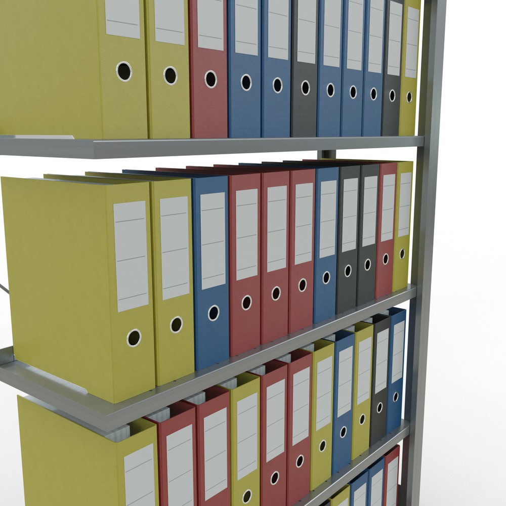 Produktabbildung Nr. 3: Rayonnage de bureau SCHULTE travée auxiliaire, utilisable d’un seul côté, avec barres de butée, CT 85 kg, HxlxP 2 000 x 1 000 x 300 mm