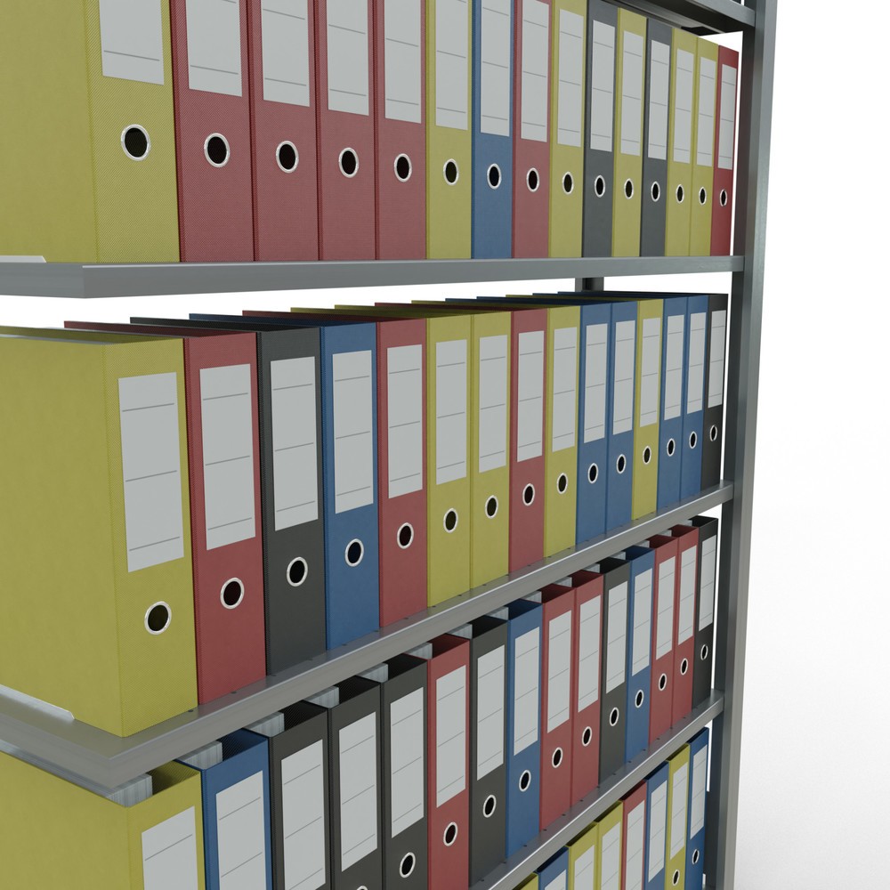 Produktabbildung Nr. 3: Rayonnage de bureau SCHULTE travée auxiliaire, utilisable d’un seul côté, avec barres de butée, CT 85 kg, HxlxP 2 000 x 1 300 x 300 mm