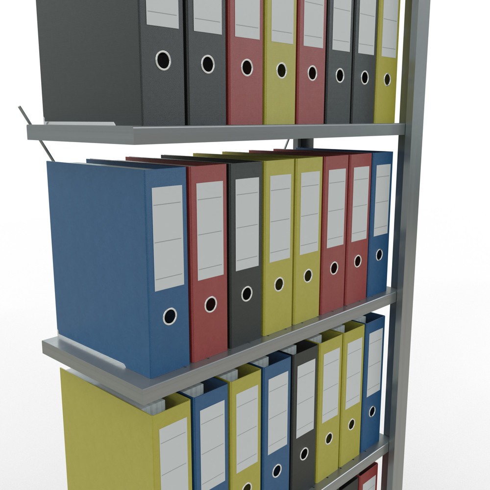 Produktabbildung Nr. 3: Rayonnage de bureau SCHULTE travée auxiliaire, utilisable d’un seul coté, sans barres de butée, CT 85 kg, HxlxP 2 000 x 750 x 300 mm