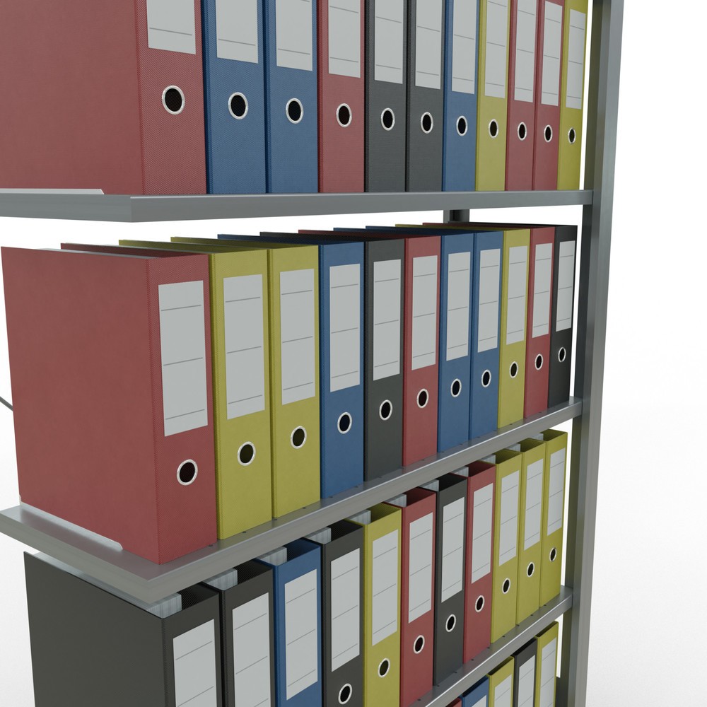 Produktabbildung Nr. 3: Rayonnage de bureau SCHULTE travée auxiliaire, utilisable d’un seul côté, sans barres de butée, CT 85 kg, HxlxP 2 000 x 1 000 x 300 mm