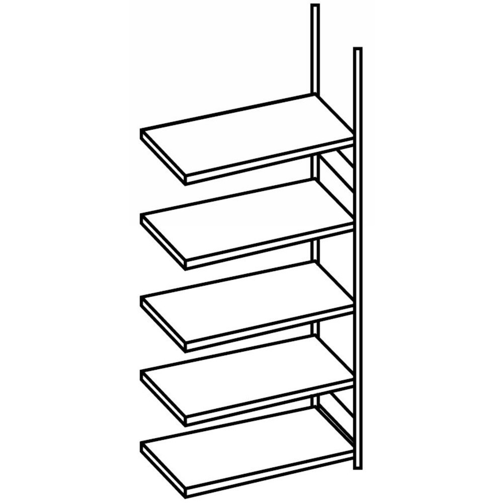 Produktabbildung Nr. 2: Rayonnage de bureau SCHULTE travée auxiliaire, utilisable d’un seul côté, avec barres de butée, CT 85 kg, HxlxP 2 500 x 1 300 x 300 mm