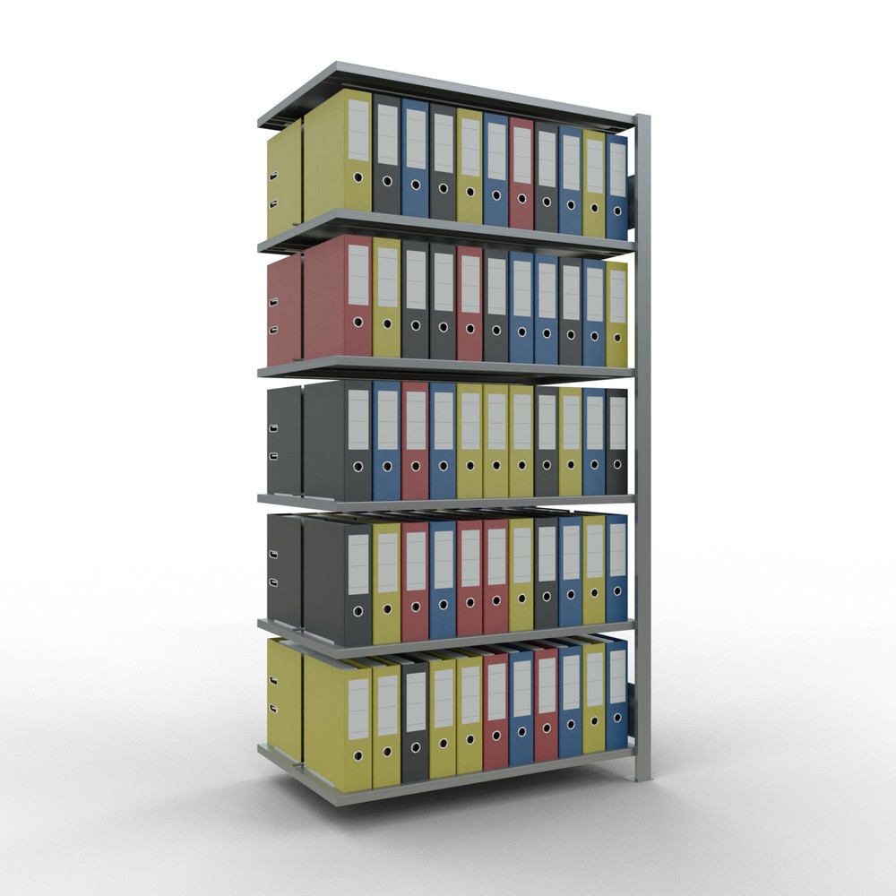 Produktabbildung Nr. 2: Rayonnage de bureau SCHULTE travée auxiliaire, utilisable des deux côtés, avec butées centrales, CT 150 kg, HxlxP 2 000 x 1 000 x 600 mm