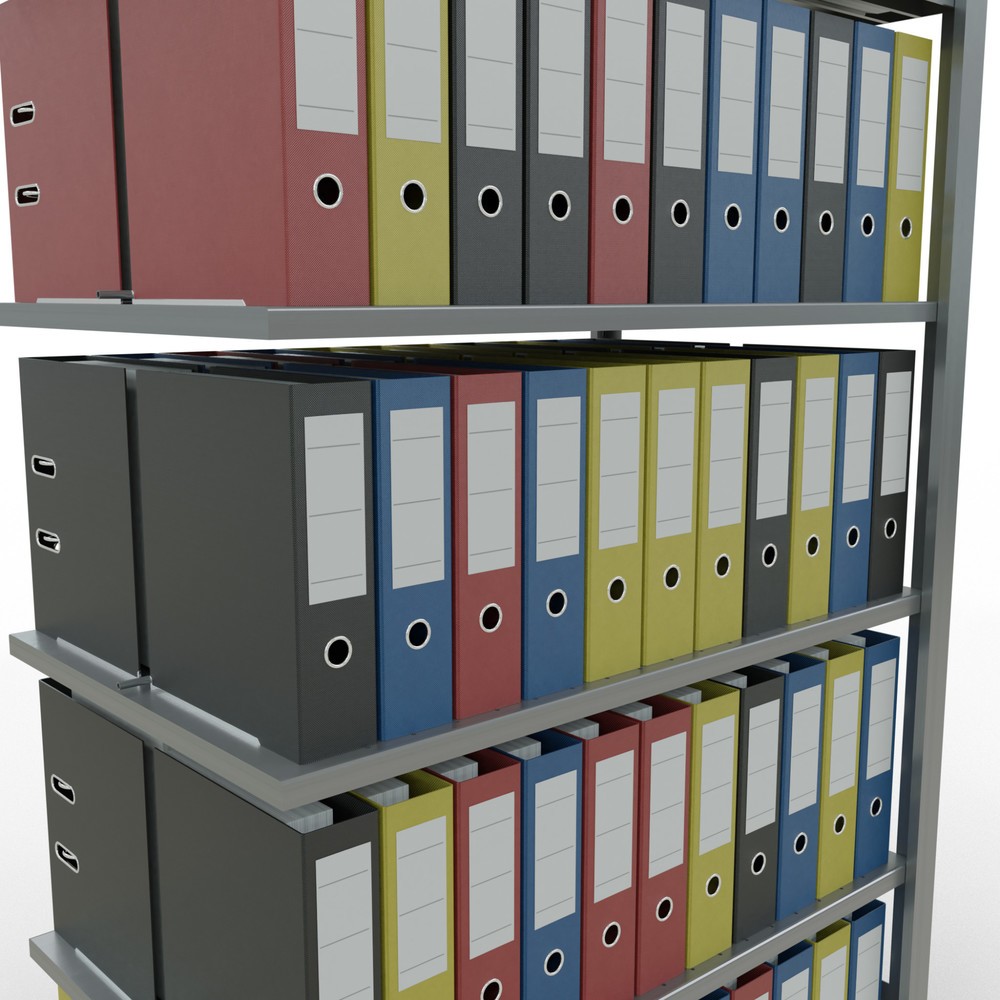 Produktabbildung Nr. 3: Rayonnage de bureau SCHULTE travée auxiliaire, utilisable des deux côtés, avec butées centrales, CT 150 kg, HxlxP 2 000 x 1 000 x 600 mm
