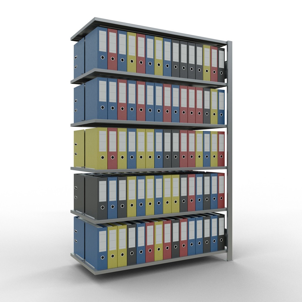 Produktabbildung Nr. 2: Rayonnage de bureau SCHULTE travée auxiliaire, utilisable des deux côtés, avec butées centrales, CT 150 kg, HxlxP 2 000 x 1 300 x 600 mm