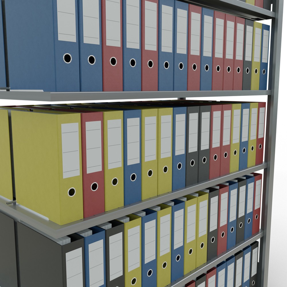 Produktabbildung Nr. 3: Rayonnage de bureau SCHULTE travée auxiliaire, utilisable des deux côtés, avec butées centrales, CT 150 kg, HxlxP 2 000 x 1 300 x 600 mm