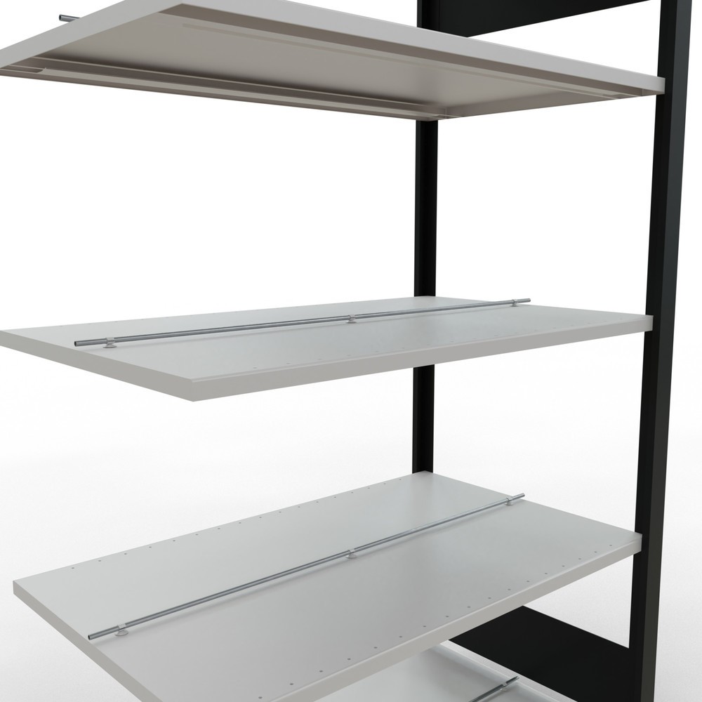Produktabbildung Nr. 4: Rayonnage de bureau SCHULTE travée auxiliaire, utilisable des deux cotés, avec butées centrales, CT 150 kg, noir, HxlxP 1 800 x 1 000 x 600 mm