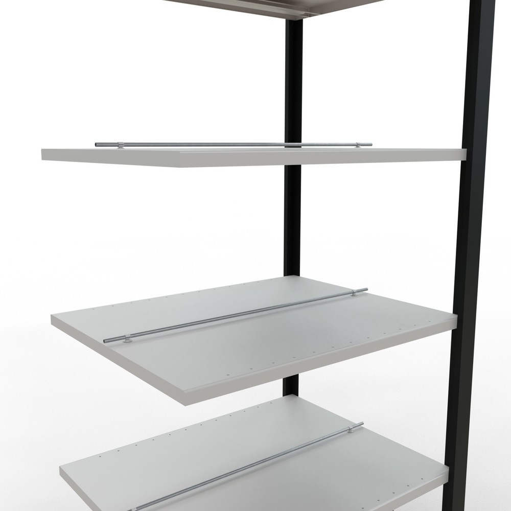 Produktabbildung Nr. 4: Rayonnage de bureau SCHULTE travée auxiliaire, utilisable des deux côtés, avec butées centrales, CT 150 kg, noir, HxlxP 2 000 x 750 x 600 mm