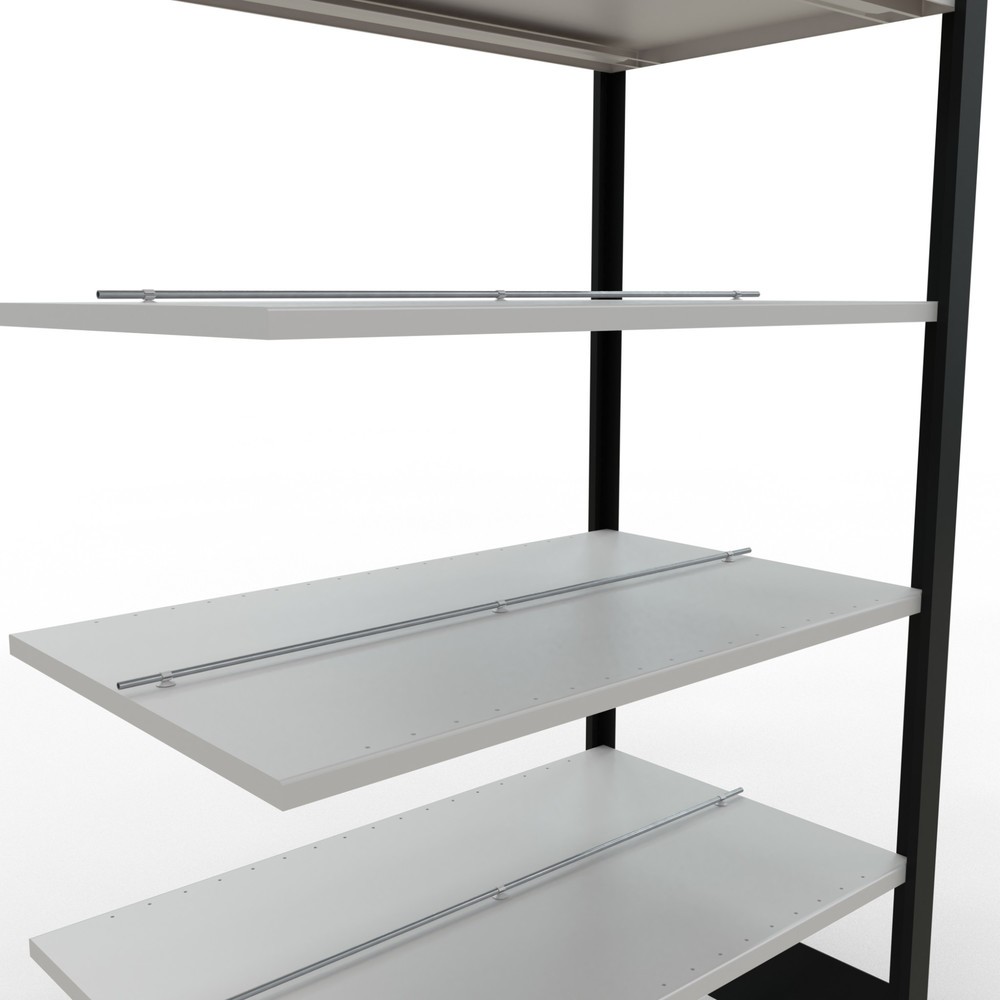 Produktabbildung Nr. 4: Rayonnage de bureau SCHULTE travée auxiliaire, utilisable des deux côtés, avec butées centrales, CT 150 kg, noir, HxlxP 2 000 x 1 000 x 600 mm