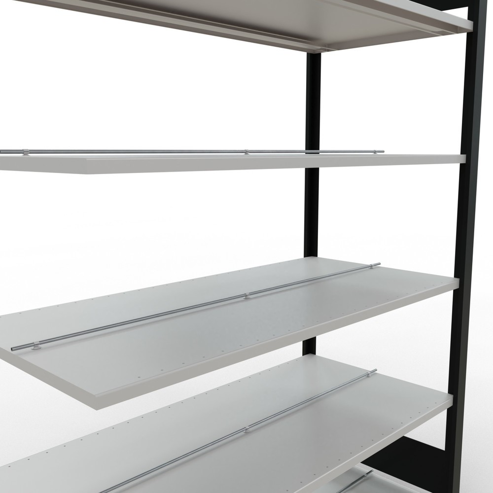 Produktabbildung Nr. 4: Rayonnage de bureau SCHULTE travée auxiliaire, utilisable des deux côtés, avec butées centrales, CT 150 kg, noir, HxlxP 2 000 x 1 300 x 600 mm