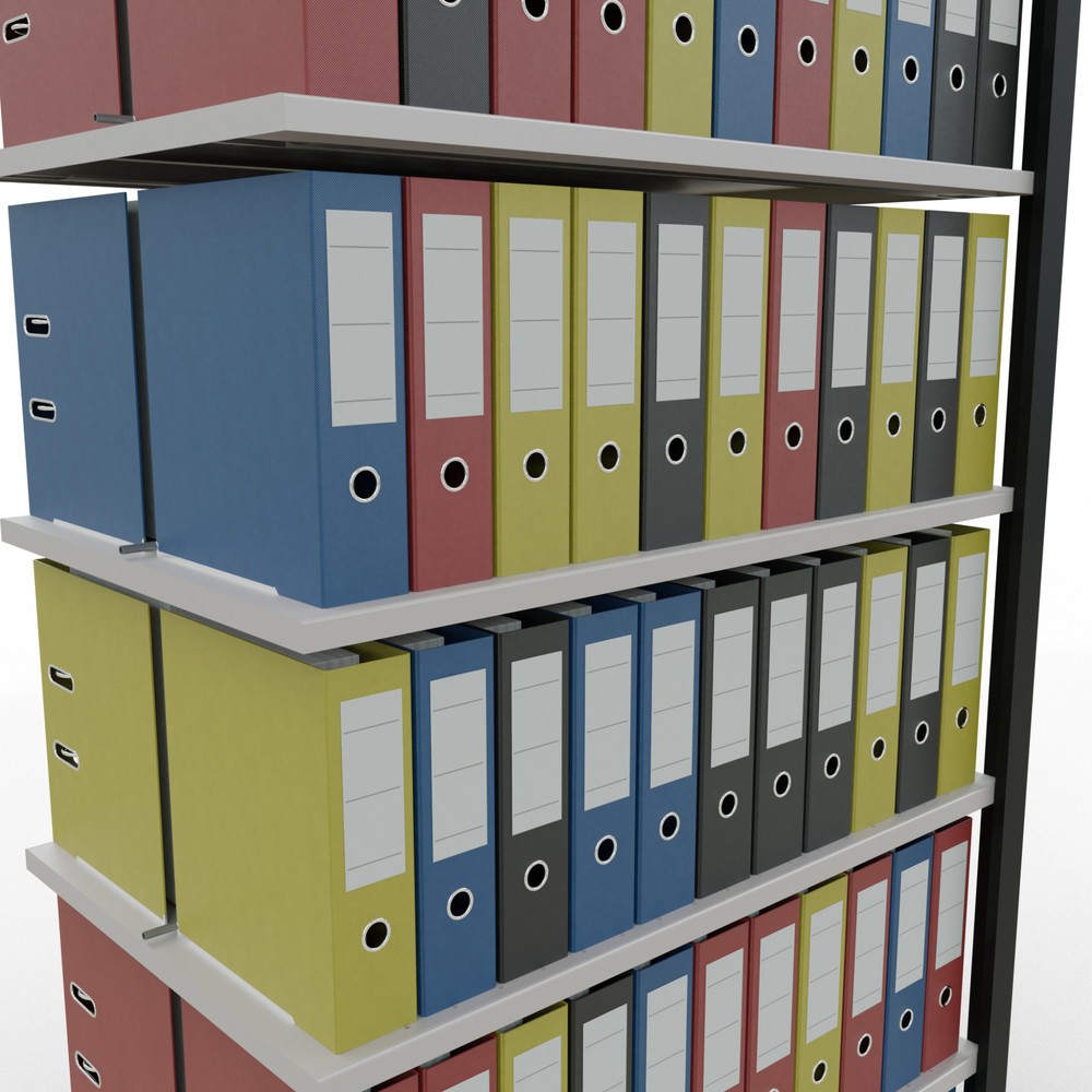 Produktabbildung Nr. 3: Rayonnage de bureau SCHULTE travée auxiliaire, utilisable des deux côtés, avec butées centrales, CT 150 kg, noir, HxlxP 2 300 x 1 000 x 600 mm