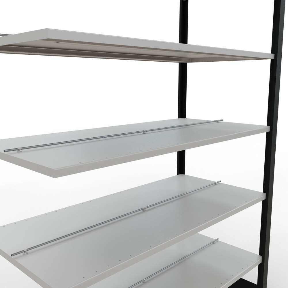 Produktabbildung Nr. 4: Rayonnage de bureau SCHULTE travée auxiliaire, utilisable des deux côtés, avec butées centrales, CT 150 kg, noir, HxlxP 2 300 x 1 300 x 600 mm