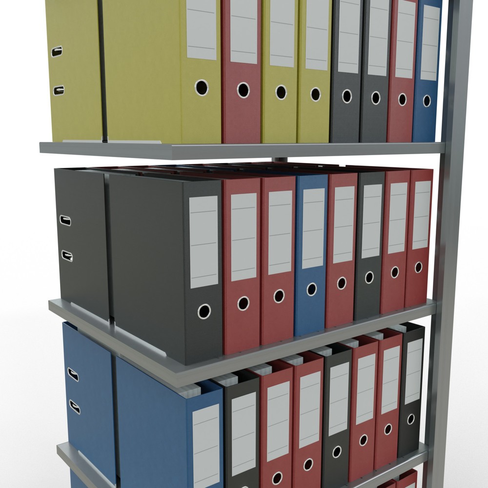 Produktabbildung Nr. 3: Rayonnage de bureau SCHULTE travée auxiliaire, utilisable des deux côtés, sans butées centrales, CT 150 kg, HxlxP 2 000 x 750 x 600 mm
