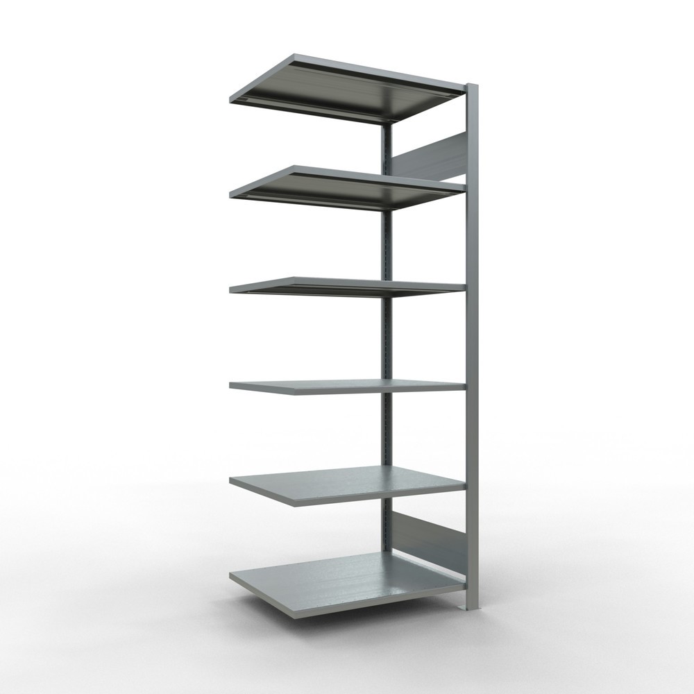 Illustration du produit: Rayonnage de bureau SCHULTE travée auxiliaire, utilisable des deux côtés, sans butées centrales, CT 150 kg, HxlxP 2 000 x 750 x 600 mm