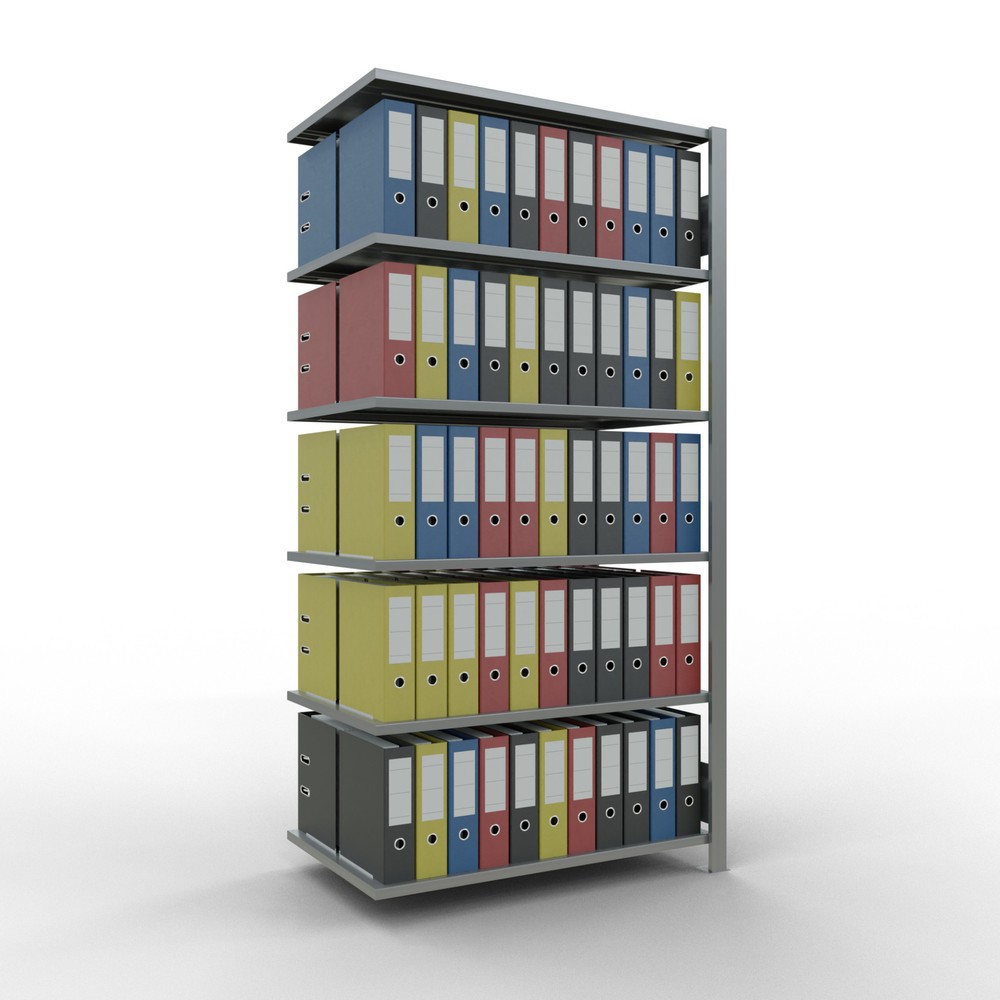 Produktabbildung Nr. 3: Rayonnage de bureau SCHULTE travée auxiliaire, utilisable des deux côtés, sans butées centrales, CT 150 kg, HxlxP 2 000 x 1 000 x 600 mm