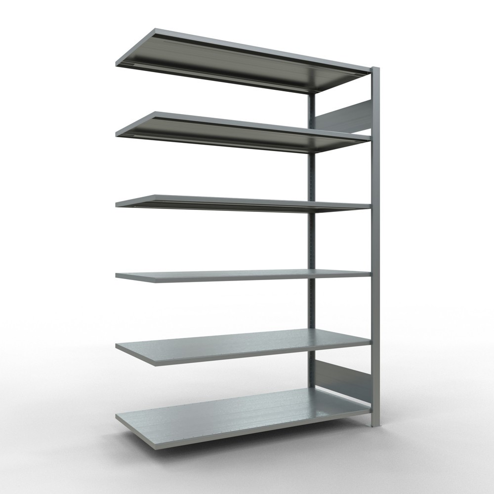 Illustration du produit: Rayonnage de bureau SCHULTE travée auxiliaire, utilisable des deux côtés, sans butées centrales, CT 150 kg, HxlxP 2 000 x 1 300 x 600 mm